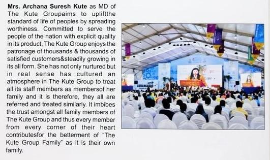 Mrs. Archana Suresh Kute (MD-The Kute Group) Featured In Magazine By MASSIA